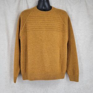 Duluth Mustard Men's Wool Be Back Crew Sweater Crewneck Men's Large